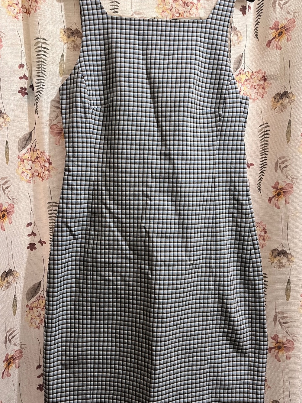 Theory Black and White Mini Dress with Square Neck